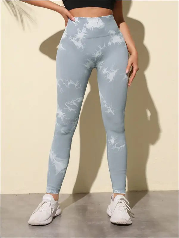 Marbling Tie-Dye Yoga Pants Sports Leggings Women Exercise Running Fitness High Waist Seamless Gym Leggings Women