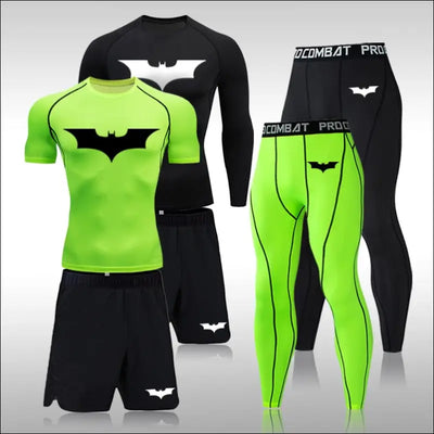 Men running sports suit mma rashgard male quick drying sportswear compression clothing fitness