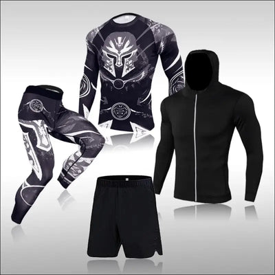 Men training sportswear set gym fitness compression sport suit jogging tight sports wear clothes