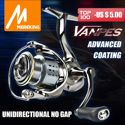 Meredith vanpes series rust free and smooth bearing 5.0:1 fishing reel drag system 8kg max power