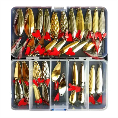 Metal jig spoon fishing lure set - 10/20/25/35pcs wobblers kit - pike spoon bait fishing tackle