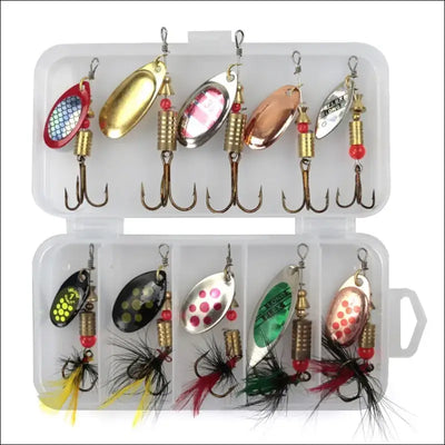 Metal spoon spinner fishing lure 10pcs set spoonbait crankbaits fishing wobblers for pike crochet