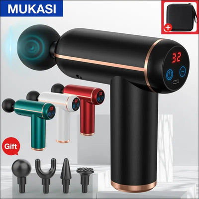 Mukasi massage gun portable percussion pistol massager for body neck deep tissue muscle relaxation