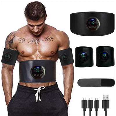 Muscle stimulation belt electric abs stimulator trainer ems abdominal exerciser toning belts