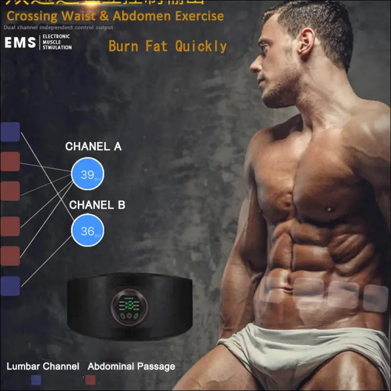 Muscle Stimulation Belt Electric ABS Stimulator Trainer EMS Abdominal Exerciser Toning Belts Fitness Training Gym