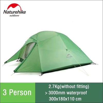 Naturehike cloud up camping tent hiking outdoor family beach shade waterproof camping portable 1 2 3 man - Green