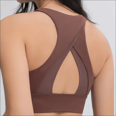 Nepoagym lucky new color women longline sports bra with triangle cutout on back high impact high