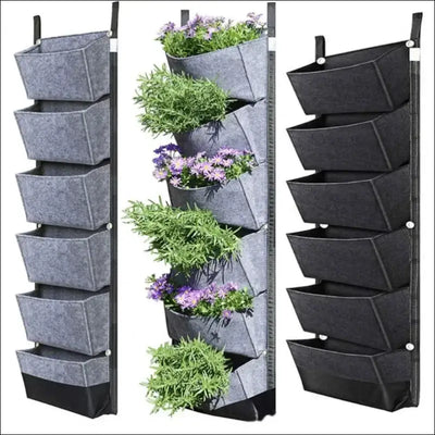 New 6/7 pocket vertical growing planting bag felt wall hanging flower vegetable growing container