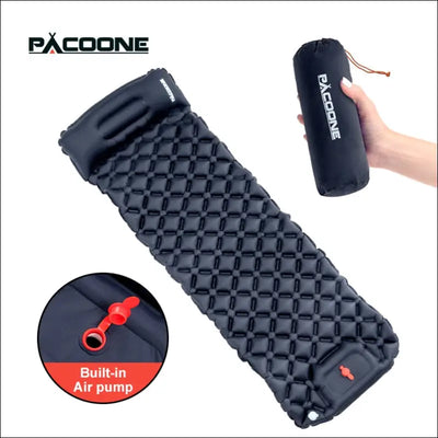 Pacoone ultralight inflatable air mat with built-in pump & pillows