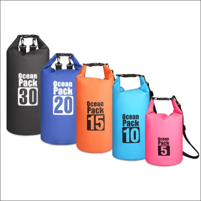 Pvc waterproof bag 5l 10l 20l outdoor swimming bag diving compression storage dry bag for man women