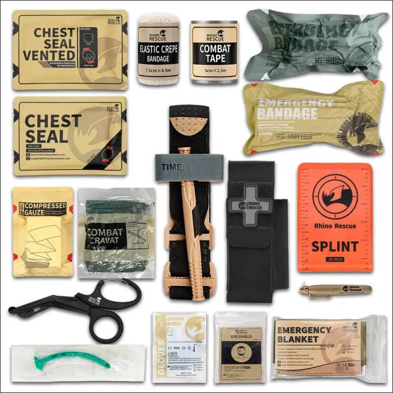 Rhino Rescue Trauma Kit,Combat Survival Gear Medical Kit,Tactical for Emergency First Aid IFAK Refill Supplies