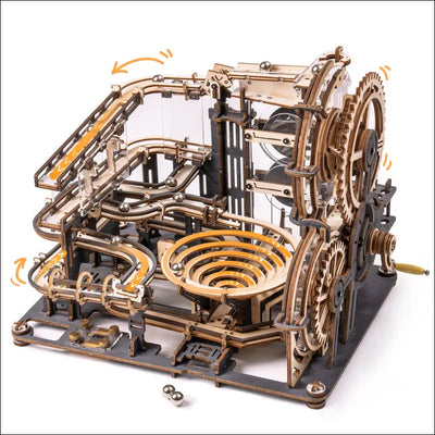 Robotime rokr marble night city 3d wooden puzzle games assembly waterwheel model toys for children