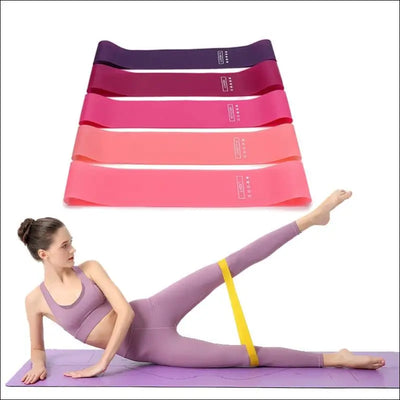 Rubber resistance bands set - portable fitness workout equipment for strength training & yoga