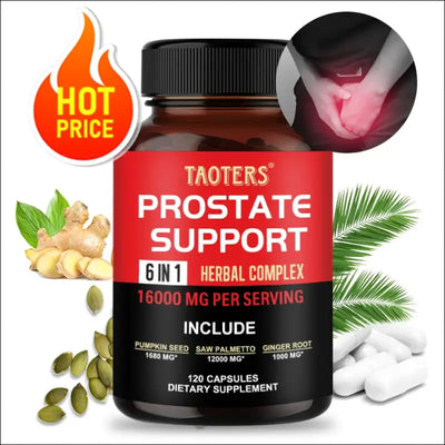 Saw palmetto capsules with ginger root - prostate health hair supplement urinary health