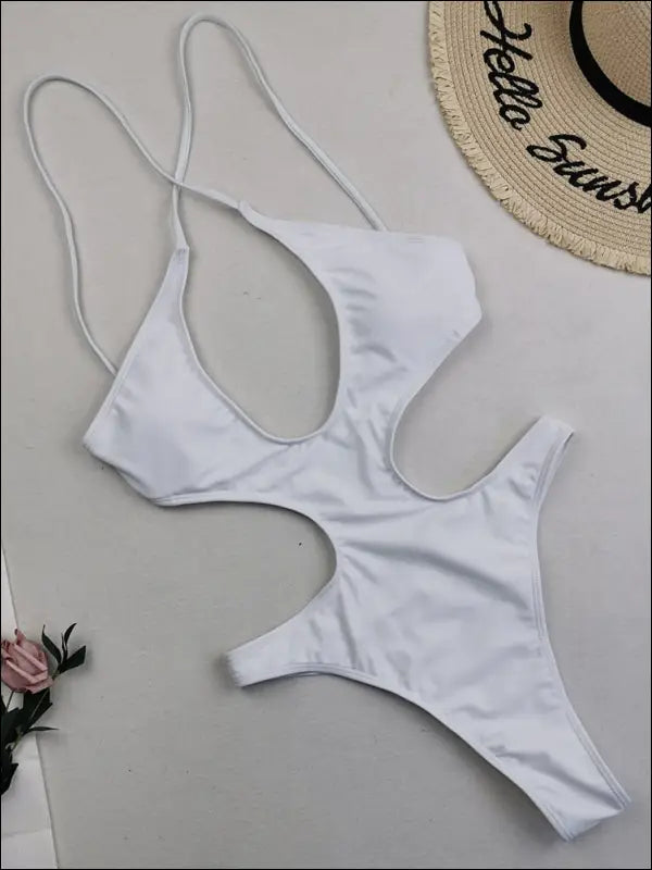 Sexy Solid Hollow Out One Piece Swimsuit Female Plus Size Swimwear Women Backless Bathing Suits Summer Beach Wear