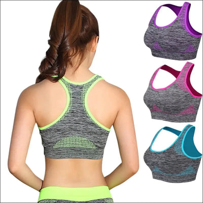 Shockproof quick dry sports bra women padded gather yoga bra push up gym running bra seamless