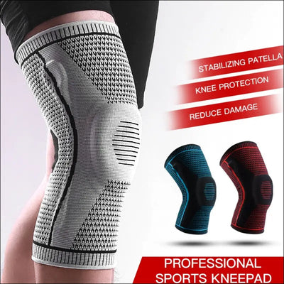 Silicone full knee brace strap patella medial support compression protection