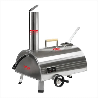 Silver pizza oven outdoor 12" semi-automatic rotatable pizza ovens portable stainless steel wood