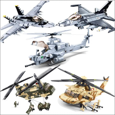 Sluban military king of jaeger ah-1z viper gunship armed helicopter building blocks kit bricks