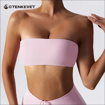 Strapless sports bra gym top women quick-drying yoga clothes women tube top fitness chest wrap