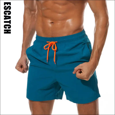 Swim shorts for men by escatch - quick dry, solid, nylon beach board shorts