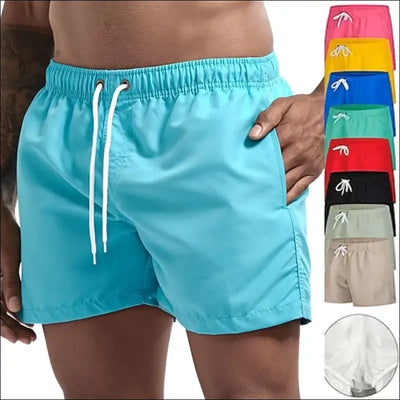 Swim trunks for men - quick dry board shorts with pockets for surfing and beach