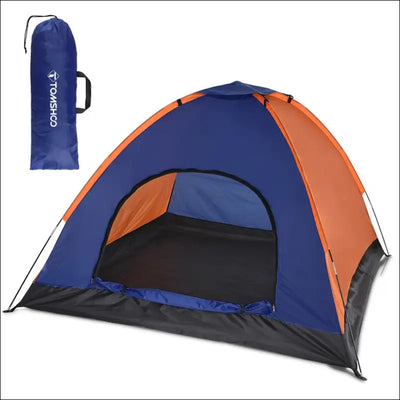 Tomshoo 3-4 persons camping tent lightweight outdoor backpacking tent with rain fly for family Blue Orange