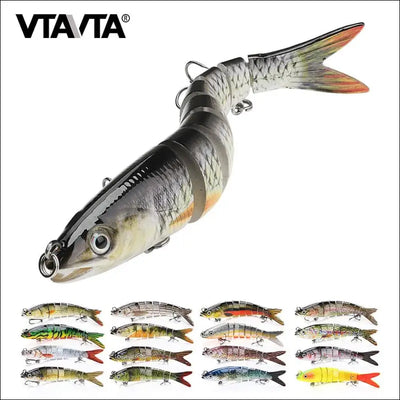 Vtavta 10/14cm sinking wobblers fishing lures jointed crankbait swimbait 8 segment hard artificial