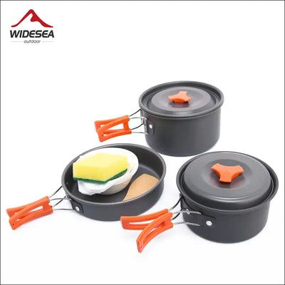 Widesea camping outdoor cookware set tableware cooking cutlery utensils hiking picnic travel