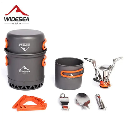 Widesea camping ultra-light cookware pots set gas burner stove cook cup outdoor travel tableware