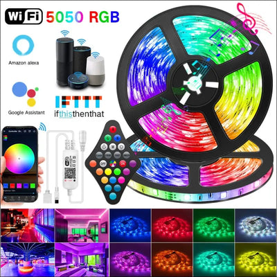 Wifi led strip lights bluetooth rgb led light 5050 smd 2835 flexible 30m 25m waterproof tape diode