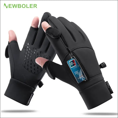 Winter fishing gloves - 2 finger flip, waterproof, windproof - men & women, warm protection fish