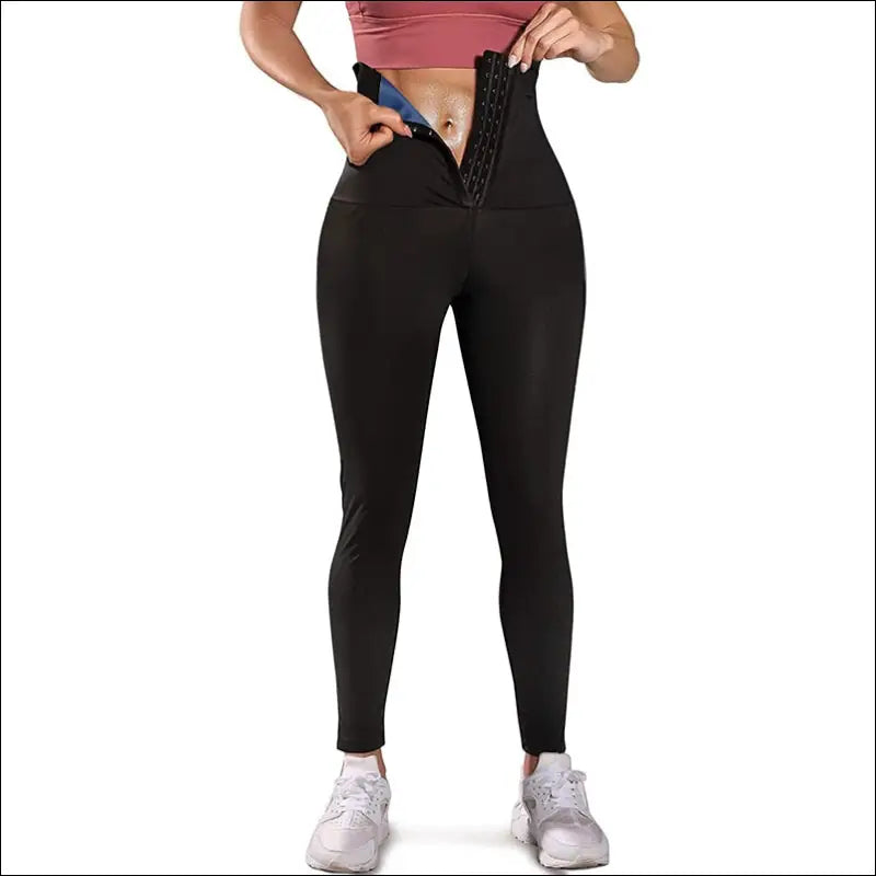 Women Sauna Leggings Sweat Pants High Waist Slimming Hot Thermo Compression Workout Fitness Tights Body Shaper Waist