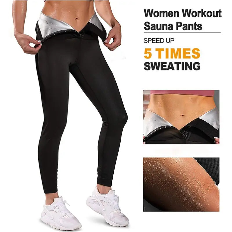 Women Sauna Leggings Sweat Pants High Waist Slimming Hot Thermo Compression Workout Fitness Tights Body Shaper Waist