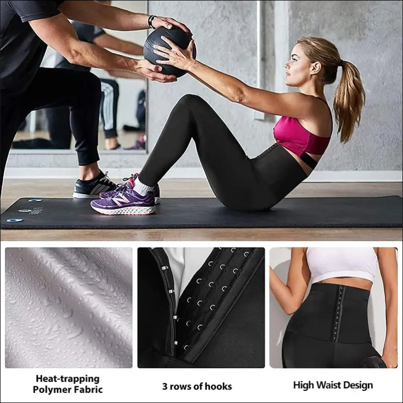 Women Sauna Leggings Sweat Pants High Waist Slimming Hot Thermo Compression Workout Fitness Tights Body Shaper Waist