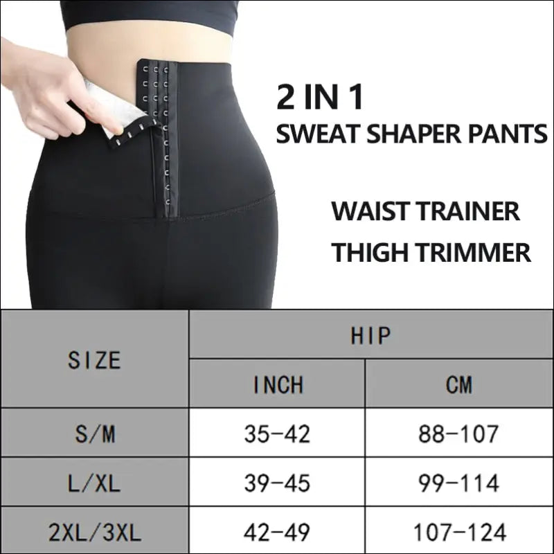 Women Sauna Leggings Sweat Pants High Waist Slimming Hot Thermo Compression Workout Fitness Tights Body Shaper Waist