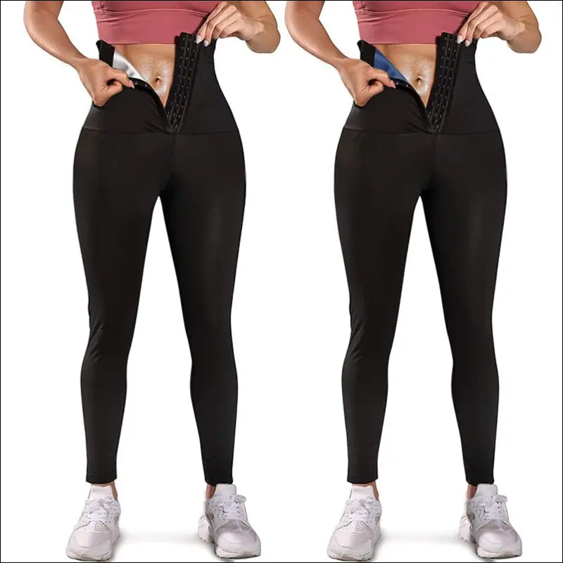 Women Sauna Leggings Sweat Pants High Waist Slimming Hot Thermo Compression Workout Fitness Tights Body Shaper Waist