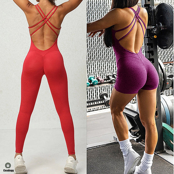 Yoga Gym Jumpsuit Women Sports Overalls Lycra Active Wear Fitness Clothing  Women Workout Clothes for Women Sport Outfit Red - Sophie's Online Shopping
